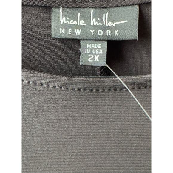 Nicole Miller Plus Size 2X Black Sheer Long Sleeve Formal Shirt NWT - Picture 7 of 7